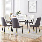 Dining Room Table Set for 6, Dinner Table Set for 6, Sintered Stone Kitchen Table Top and Modern Chairs Set of 6 for Kitchen Dining Room