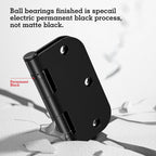 42 Pack Ball Bearing Door Hinges Matte Black 3.5 Inch 5/8"Radius Round Anti Squeak Interior 3-1/2"Flat Iron Bifold Standard Office Bedroom Indoor for Doors 3 ½" Hardware Control Home Decor Essentials