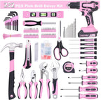 FASTPRO 232-Piece Pink Tool Set with Drill, 20V Cordless Drill Driver and Home Tool Set, Pink Drill Set for Women, Lady's Repairing Kit with 12-Inch Storage Bag, Pink