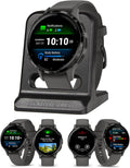 Garmin Venu 3S Running GPS Smartwatch with AMOLED Display  Advanced Health  Fitness Features  Up to 14 Day Battery Life with Signature Series Modern Power Stand | Slate with Pebble Gray Silicone Band