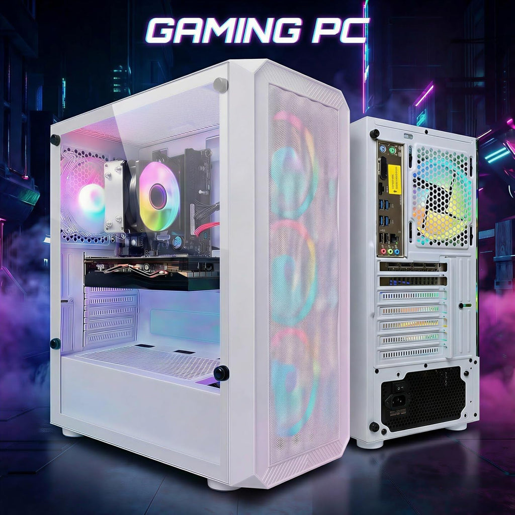 STGAubron Gaming PC Desktop Computer  AMD Ryzen 3 3200G 3.6 GHz  Radeon RX 580 8G  16G DDR4  1T SSD  WiFi 6  BT 5.0  RGB Fan x 4  Windows 11 Home