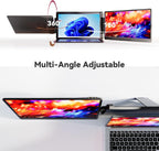 15.6" Laptop Screen Extender  1080P FHD IPS Portable Monitor  Plug and Play  Triple Portable Laptop Monitor for 13-17" Laptops with USB-C/HDMI  for Wins/MacOS(M1//M2/M3Pro/Max).