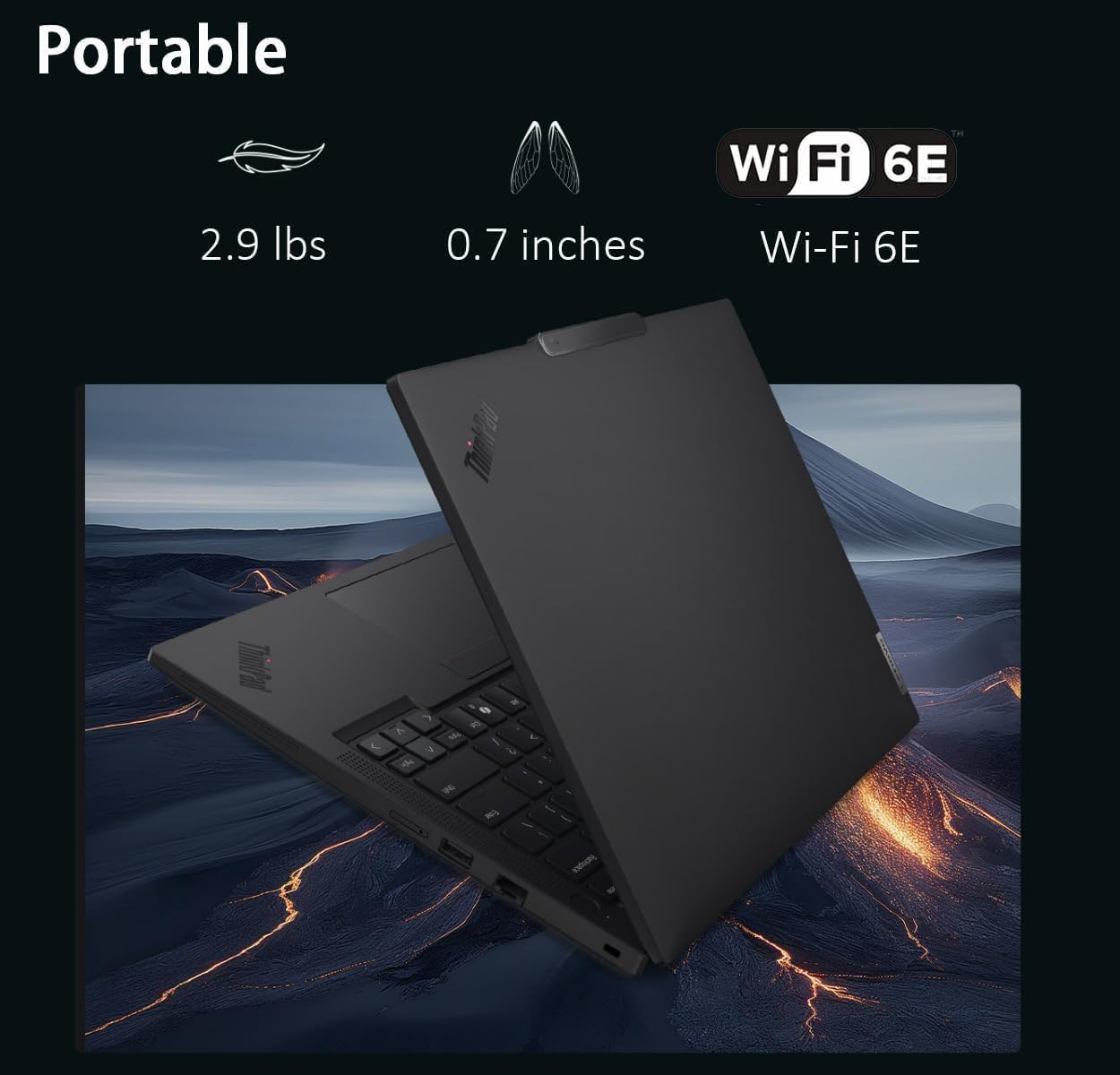 Lenovo ThinkPad T14 Gen 5 AI Business Laptop  14" FHD+ Display  Intel Ultra 7 155U  32GB DDR5 RAM  1TB SSD PCIe  Fingerprint  Backlit Keyboard  WiFi 6E + BT  RJ-45  HD Webcam  Win 11 Pro - Black