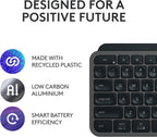 Logitech MX Keys S Wireless Keyboard, Low Profile, Fluid Precise Quiet Typing, Programmable Keys, Backlighting, Bluetooth, USB C Rechargeable, for Windows PC, Linux, Chrome, Mac - Graphite