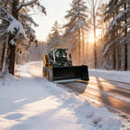 Skid Steer Snow Pusher Attachment  Single Box Snow Pusher for Skid Steer Loader  Heavy Duty Snow Removal Attachment  Universal Quick Attach for Clean Snow and Job Site Cleanup