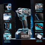 Seesii 3/8" Cordless Impact Wrench, Power Impact Gun w/Max Torque 330Ft-lbs(450N.m), 4.0Ah Rechargable Battery & 4 Sockets, Compact Power Impact Wrench for Lightduty Work Car Home,WH450