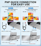 FOPO 16" Laptop Screen Extender Monitor Portable  Quad Monitor  Just 1 Cable for 3 Screens  FHD 1200P IPS Laptop Extender Compatible with Wins/Mac for 13.6" - 18.5" Laptops