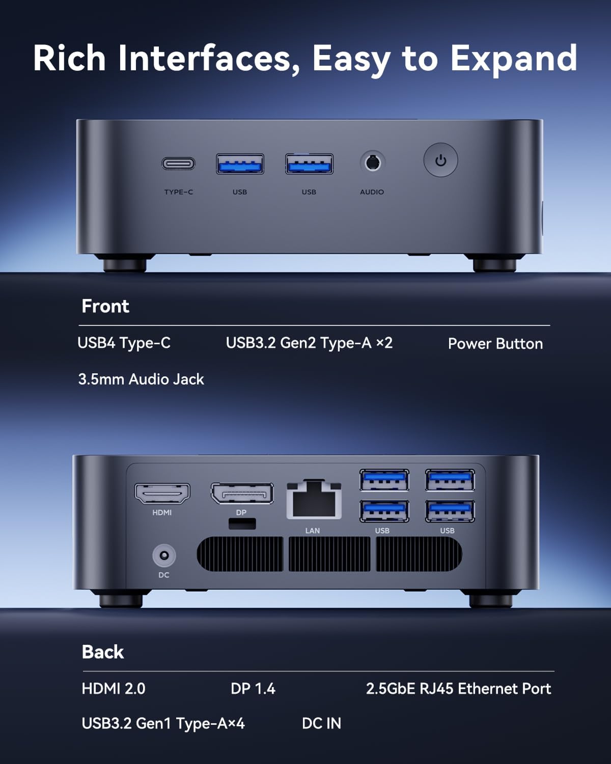 ACEMAGIC Mini Gaming PC  Intel Cere i9 13900HK 32GB RAM 1TB SSD (14C/20T) up to 5.4GHz USB4/HDMI/DP/Wifi 6E 2.5G LAN Mini PC Windows 11 pro Small Computers Desktop Beat i9 12900HK/7840HS/6800H
