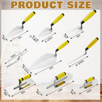 SiliFine 18 Pcs Masonry Trowel Construction Tool Kit with Tool Bag, Includes Putty Knives, Gloves Rebar Hooks, Stainless Steel Tools for Home, DIY, Concrete Masonry Work(Yellow)