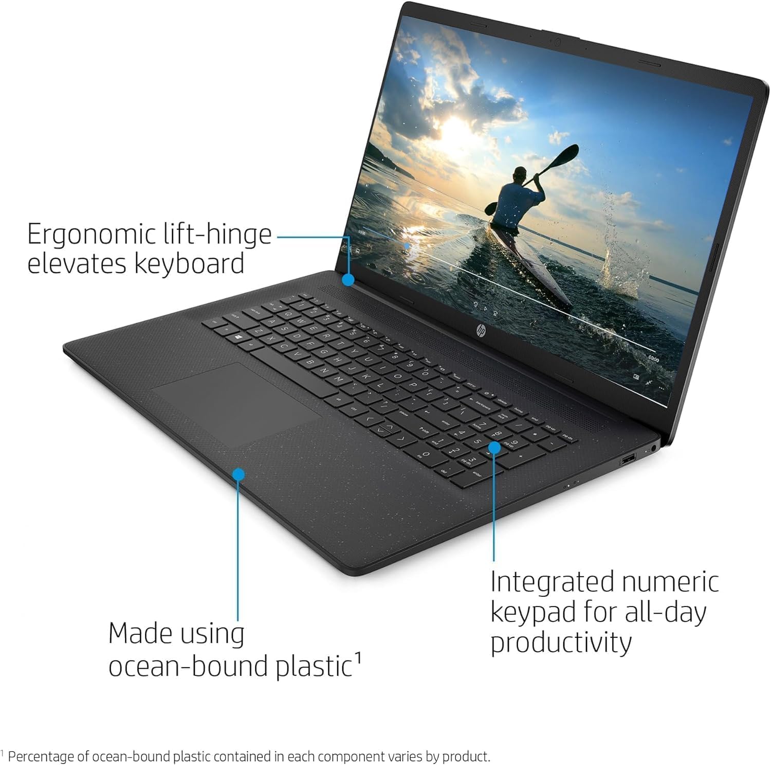 HP 17 Laptop (17.3" HD+ BrightView  Intel 10-Core i7-1355U  16GB RAM  512GB SSD  Narrow Bezel) for Business  Enterprise  Students  Long Battery Life  Wi-Fi  Webcam  Fast Charge  IST Mouse  Win 11 Home