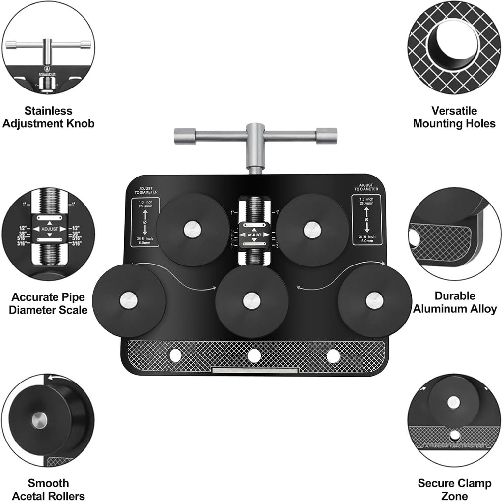 Tubing Straightener Tool for 3/16" to 1.0" Diameters - Universal Brake Line Straightener Compatible with Fuel Lines, Soft Aluminum, Copper Tubing Includes PEX Straightener & Pipe Straightener