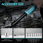 DURATECH Extended Cordless Ratchet Wrench, 3/8" 12V 44 Ft-Lbs Long Neck Electric Ratchet Wrench with 2-Pack 2.0Ah Li-Ion Battery, 1 Hour Fast Charger, 10 Sockets Accessories & Variable Speed Trigger
