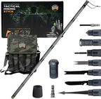 Prime Adventure 15-in-1 Tactical Survival Walking Stick & Hiking Staff – Heavy-Duty Collapsible Multitool for Camping, Hiking & Outdoor Survival Gear (8 Tubes, Premium Build)