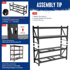 WORKPRO 77" Extra-Width Garage Shelving Units, 6400LBS Heavy Duty Utility Shelves, 4 Tier Industrial Adjustable Metal Storage Rack for Warehouse Shop Basement Organizers, 77”W x 24”D x 72”H