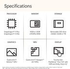 Microsoft Surface Laptop (2024)  Windows 11 Copilot+ PC  13.8" Touchscreen Display  Snapdragon X Elite (12 core)  32GB RAM  1TB SSD Storage  Black