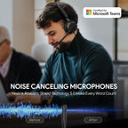 Yealink UH42 USB-C/A Mono Headset with Mic for PC Computer, Wired Headphones Teams Certified, Noise Cancelling Microphone, in-Line Controls, All Day Comfort