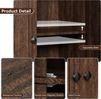 LYNSOM Farmhouse Storage Cabinet Set of 2, 72" Tall Kitchen Pantry Cabinet with 4 Barn Doors and Adjustable Shelves, Freestanding Storage Cabinets for Kitchen, Brown