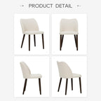 COLAMY Upholstered Dining Chairs Set of 4, Modern Fabric Dining Room Kitchen Side Chair with Padded Seat and Wood Legs for Restaurant/Cafe, Beige