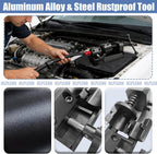Fitting Installation Tool Kit for 4AN-12AN Hoses, Universal an Hose Assembly Tool & Fuel Line Fittings Removal Tool with 6 Dies (4,6,8,10,12AN) - Works with CPE & All Brands Fuel Lines