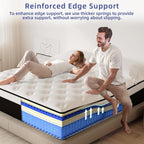 Queen Mattress, 14 Inch Queen Hybrid Mattress in a Box with Memory Foam, Medium Firm, Euro Top, Reinforced Edge Support, Pressure Relief & Motion Isolation, CertiPUR-US Certified