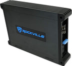 Rockville DBM12 2000W Peak/500W RMS Mono 2-Ohm Marine Amplifier  Waterproof Covers  Bass Remote  Class-D Power  Designed for Boat Audio Systems