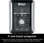 Ninja NC301 CREAMi Ice Cream Maker, for Gelato, Mix-ins, Milkshakes, Sorbet, Smoothie Bowls & More, 7 One-Touch Programs, with (2) Pint Containers & Lids, Compact Size, Perfect for Kids, Silver