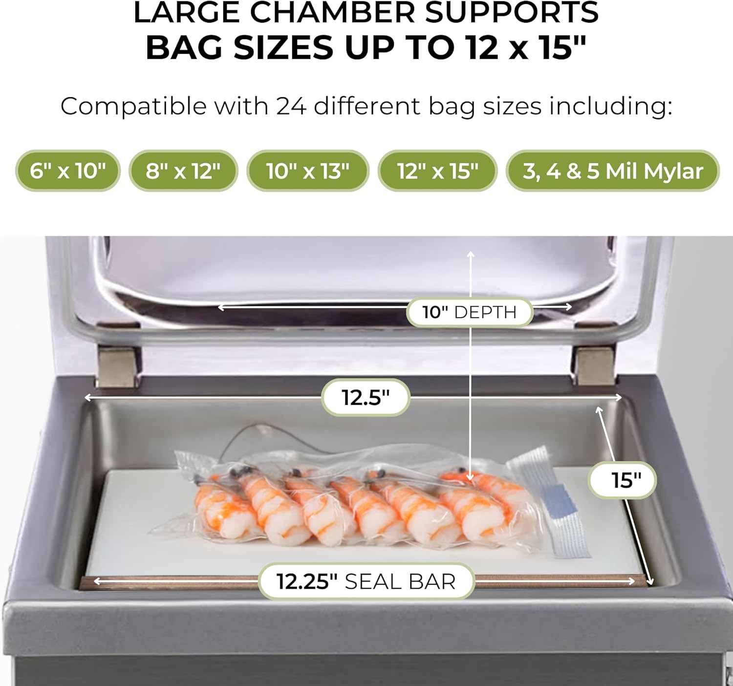 VacMaster VP220 Commercial Chamber Vacuum Sealer for Sous Vide, Liquids, Powders, Food Storage, 110V, Maintenance-Free Air Pump with 12.25” seal bar