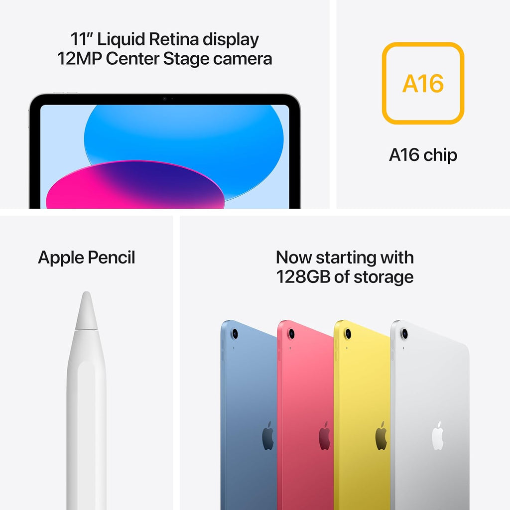 Apple 2025 iPad 11-inch  Wi-Fi + Cellular  128GB — Silver (Renewed)