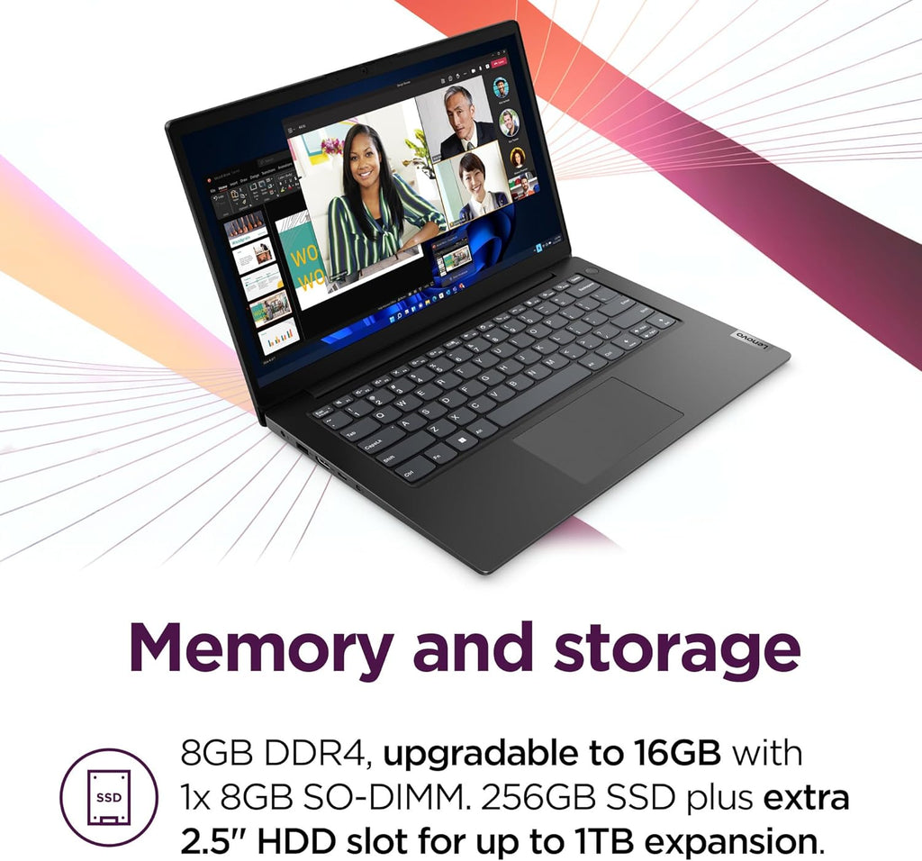 Lenovo 14 G4 - Laptop for Business - Intel Core i7-13620H - 14" FHD Display - 8GB RAM (upgradable to 16GB) - 256GB Storage (upgradable to 1TB) - Windows 11 Home - Thin & Portable - Business Black