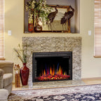 36" Electric Fireplace Insert,Recessed Electric Stove Heater,Touch Screen,Remote Control,750W-1500W with Timer & Colorful Flame Option (36" X 27")