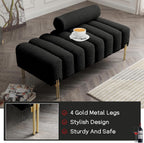 NIOIIKIT 53.2" Modern Loveseat Sofa Couch, Upholstered Accent Sofa with Golden Legs and Adjustable Backrest, Small Teddy Fleece Couches for Bedroom, Living Room, Compact Small Space (Black Teddy)