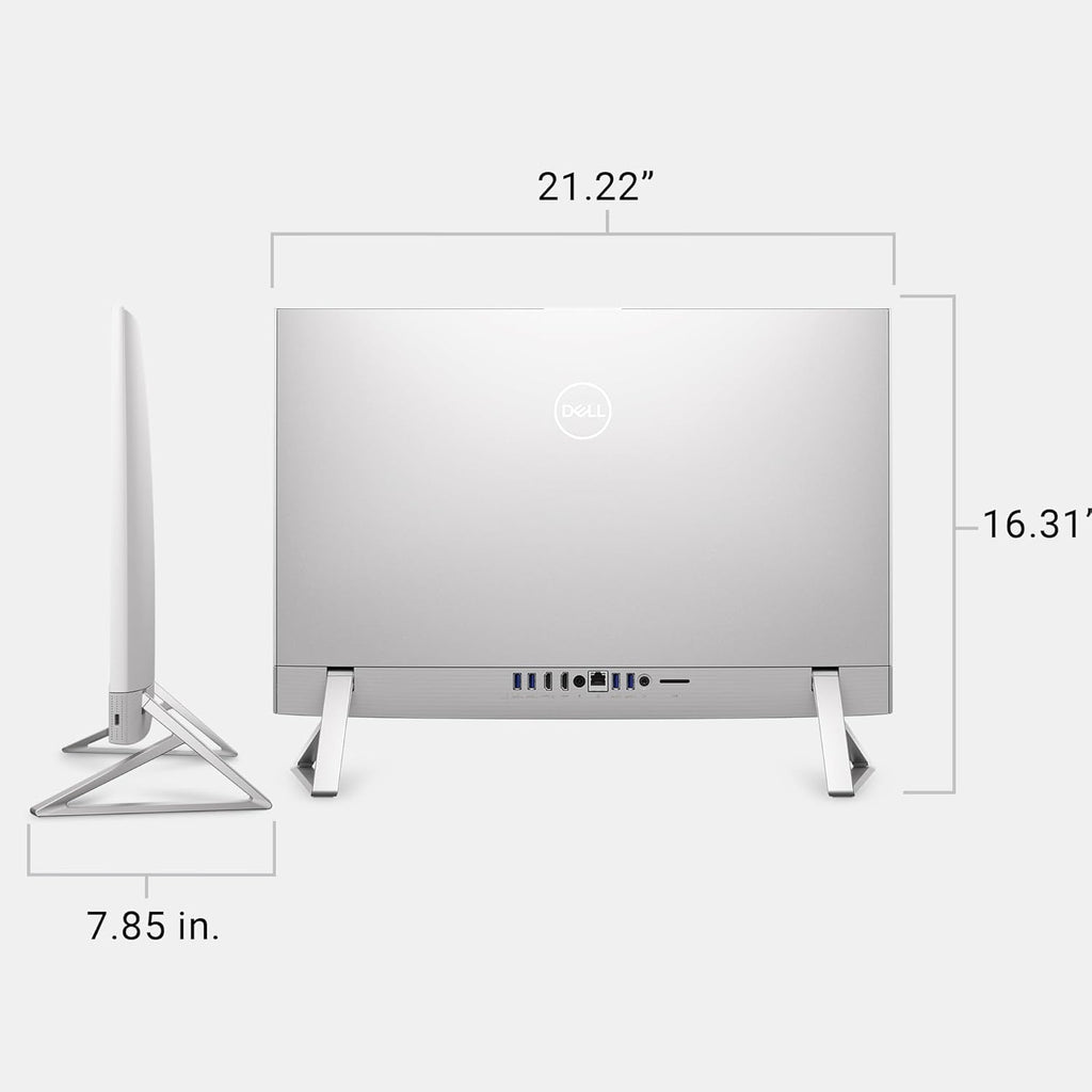 Dell 24 All-in-One Desktop ec24250-23.8-inch FHD Display  Intel Core 3 Processor 100U  Intel Graphics  8GB DDR5 RAM  512GB SSD  Windows 11 Home  Onsite Service+6 Months Retail Migrate - White