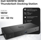 Dell WD19TB Thunderbolt Docking Station with 180W AC Power Adapter (130W Power Delivery) + HDMI Cable + DisplayPort Cable + Thunderbolt Cable + Microfiber Cloth Included