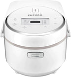 CUCKOO Micom Rice Cooker 8-Cup Uncooked / 16-Cup Cooked with Nonstick Inner Pot, Large Rice Maker with 9 Menu Options, Fuzzy Logic Technology, Auto Clean Mode, LCD Display, White (CR-0810F)
