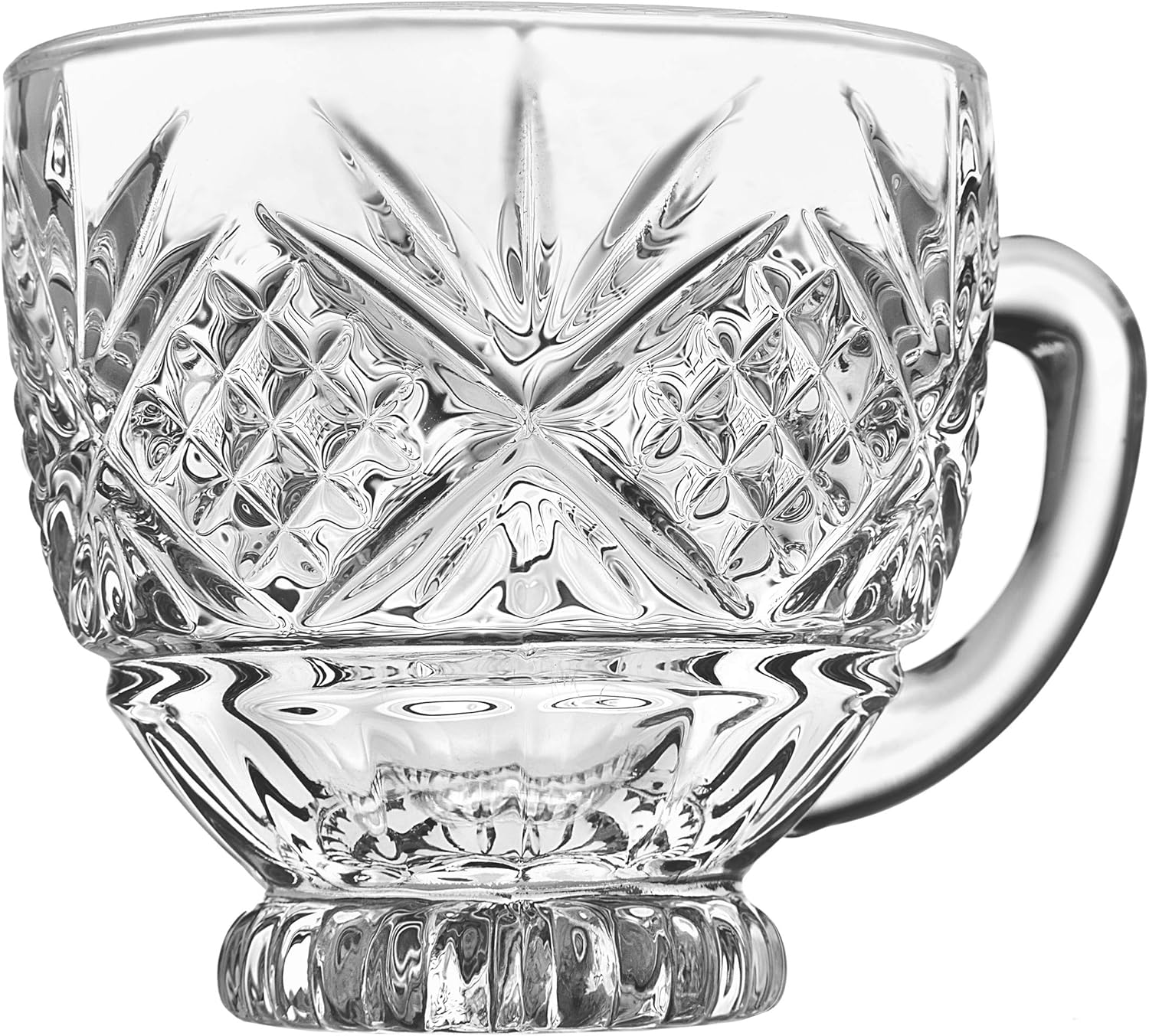 Godinger Dublin Crystal Punch Bowl Set with 8 Cups and Ladle - 10 Piece Set