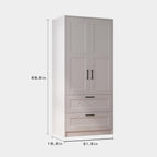 Wood White Wardrobe Closet with 2 Doors and 2 Drawers .Bedroom Freestanding Armoire Storage Cabinet with Shelves .Wooden Wardrobe Combination for Hanging Clothes (White 2 Drawers)