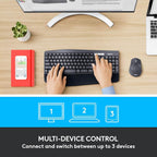 Logitech MK850 Performance Wireless Keyboard and Mouse Combo for Windows, macOS & ChromeOS, Bluetooth & 2.4 GHz USB Receiver, Full-Size Ergonomic Keyboard, Multi-Device, Cushioned Palm Rest – Graphite