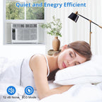 Window Air Conditioner, 6,000 BTU Capacity Covers 250 Sq Ft, Smart Home Compatible with Remote Control and with Wi-Fi Connectivity, Quick Install Window Unit for Bedrooms & Living Spaces