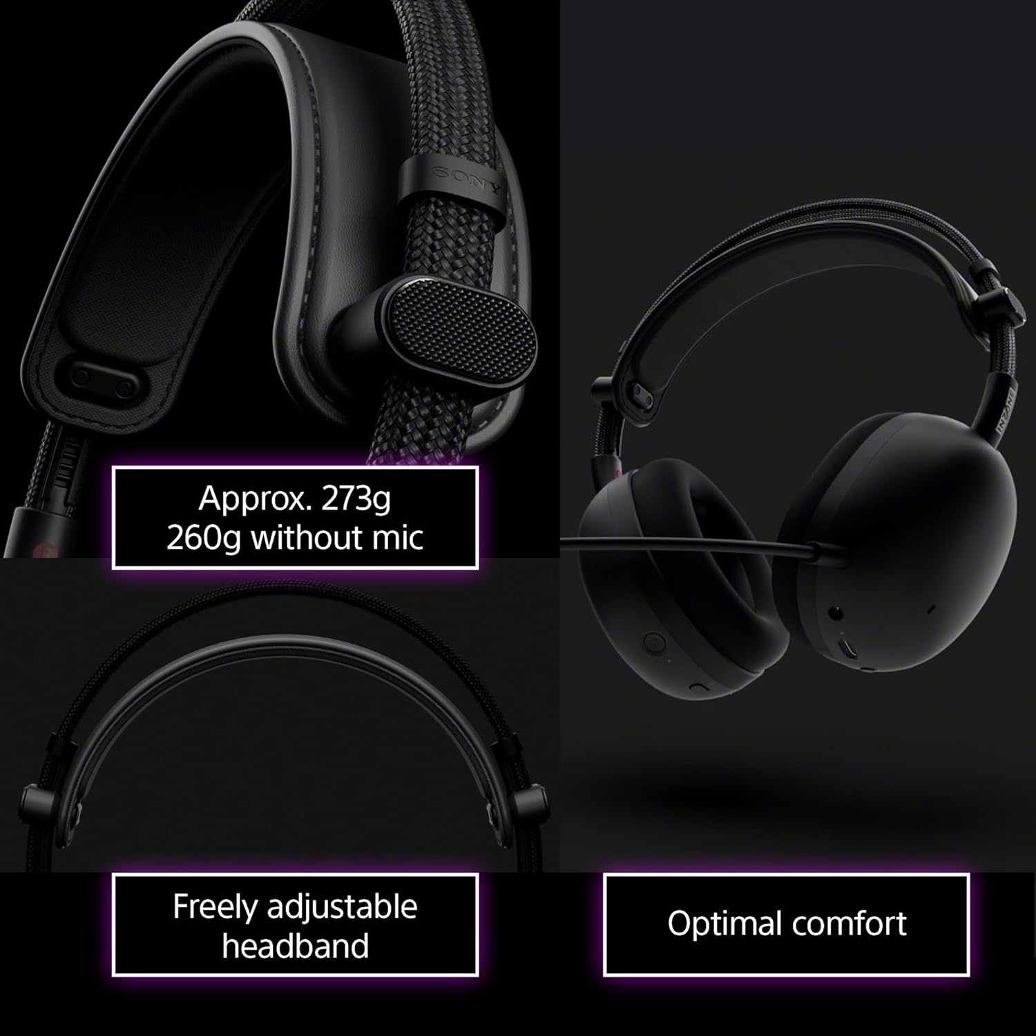 Sony INZONE H9 II Wireless Noise Canceling Gaming Headset  WH-1000XM6 Drivers  Lightweight  Detachable Cardoid AI Mic  2.4GHz and Bluetooth  Soft Case  for PC  PS5  Switch  and Mobile  White