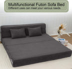MeMoreCool Boneless Folding Sofa Bed Queen, Corduroy Convertible Sleeper Chair, Foldable Foam Mattress Chair, Comfy Fold‑Out Futon Couch Bed, Large Floor Sofa Couch for Living‑Room Guest