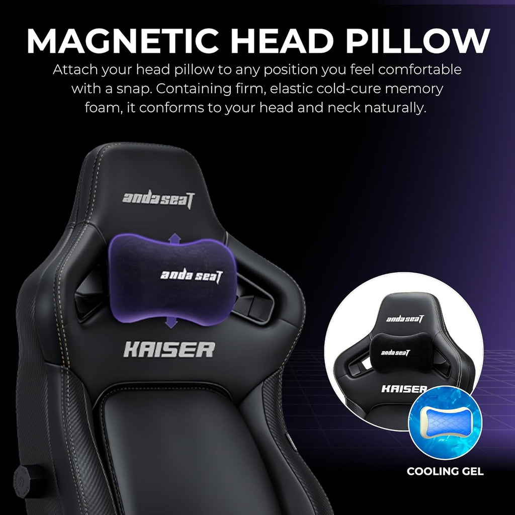 Anda Seat Kaiser 4 Large Gaming Chair for Adults - Ergonomic Black Fabric Gaming Seat with 6D Armrest, Comfortable Office Chair with Lumbar Support, Heavy Duty Wide Computer Seat