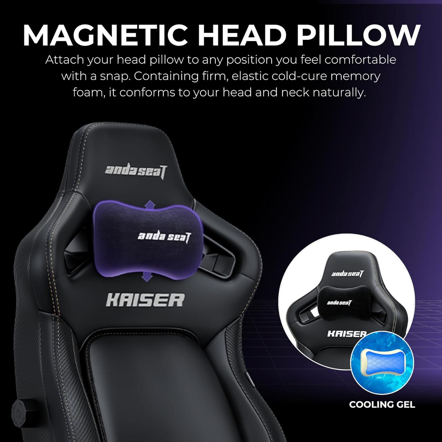Anda Seat Kaiser 4 Large Gaming Chair for Adults - Ergonomic Black Fabric Gaming Seat with 6D Armrest, Comfortable Office Chair with Lumbar Support, Heavy Duty Wide Computer Seat