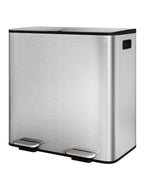 Garvee Trash Can, 2 x 10.6 gal (2 x 40 L) Garbage Can for Kitchen Dual Compartment Recycling Kitchen Step Trash Bin, Stainless Steel Trash and Recycle Bin Combo with Soft-Close Lid,Silver