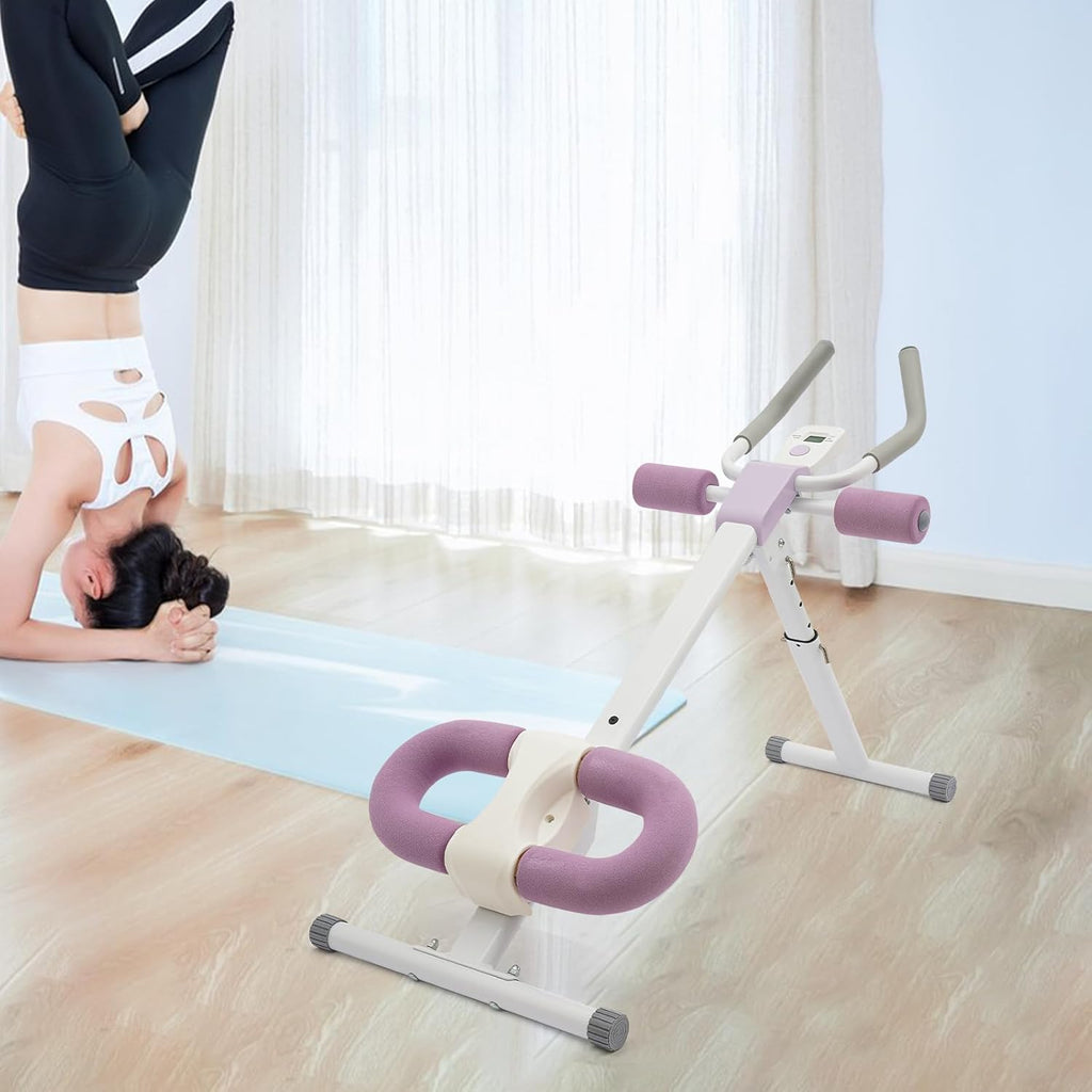 Ab Machine Ab Workout Equipment Adjustable Abdominal Trainer Whole Body Exercise Machine Stomach Waist Cruncher Core Toner Leg Thighs Buttocks Shaper Foldable Home Gym Equipment