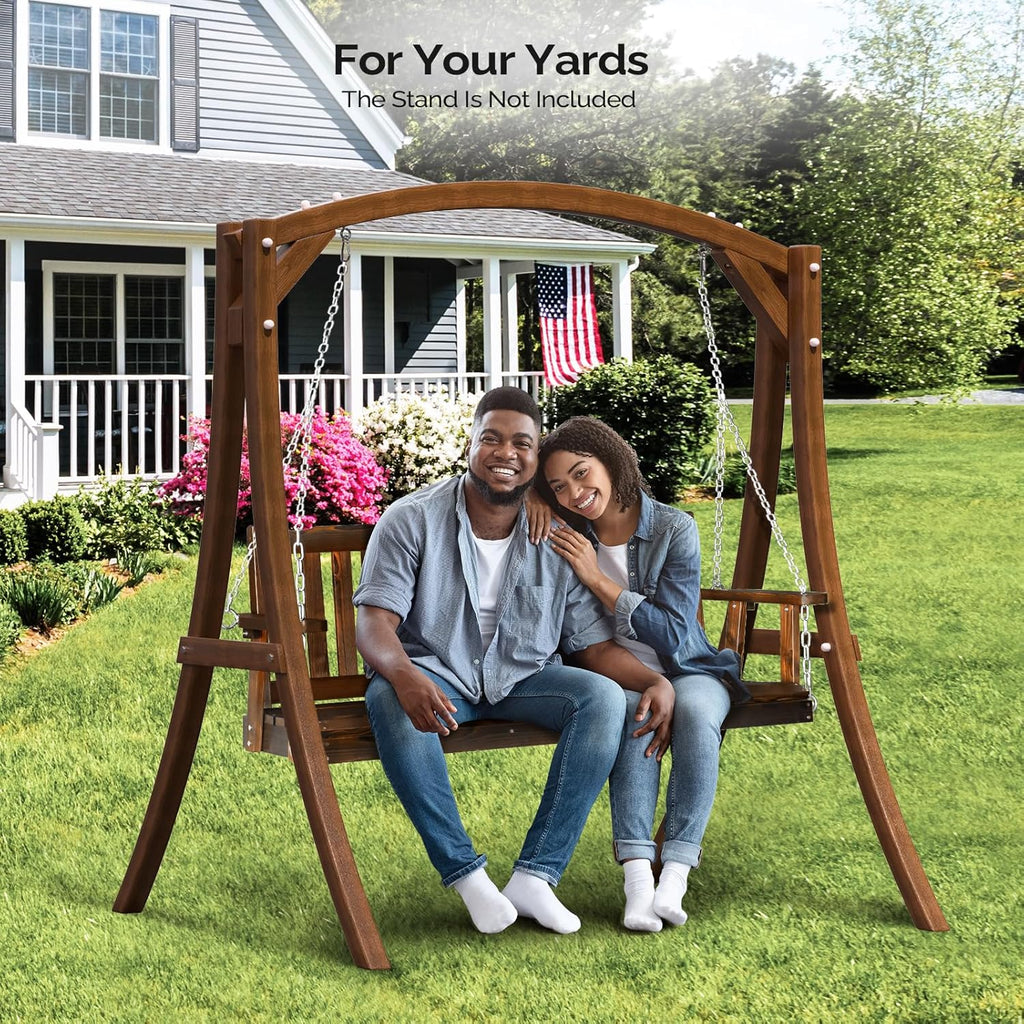 VINGLI Heavy Duty 880 LBS 5 FT Wooden Porch Swing Outdoor  Outdoor Hanging Swing Bench (5 FT  Rustic)