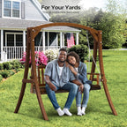 VINGLI Heavy Duty 880 LBS 5 FT Wooden Porch Swing Outdoor  Outdoor Hanging Swing Bench (5 FT  Rustic)