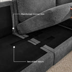 100“ L Shaped Couch with Reversible Chaise Sectional Sofa Corner Couches for Living Room,Apartment and Compact Spaces (Grey)