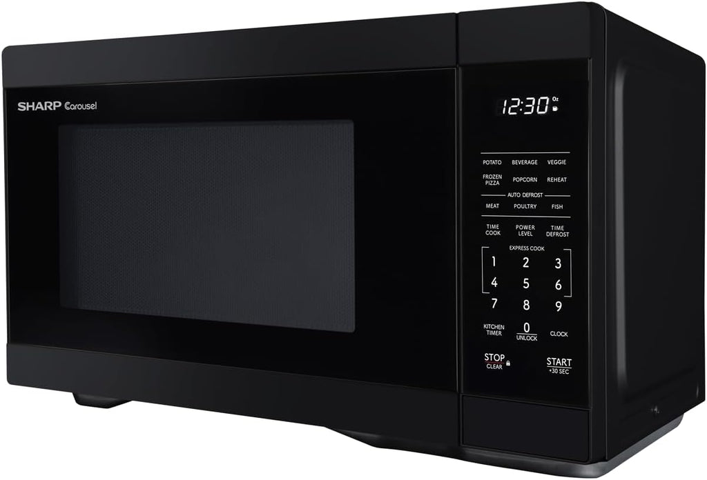 SHARP Countertop Microwave Oven with Removable 12.4" Carousel Turntable, 1000 Watt, 1.1 Cubic Feet, Black