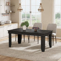 GarveeHome Farmhouse Dining Table for 6-8 People, 71 in Long Kitchen Tables with Wooden Sturdy Frame, 6 ft Large Rectangular Dinner Table for Dining Room, Kitchen, Black, 63" Non-extendable