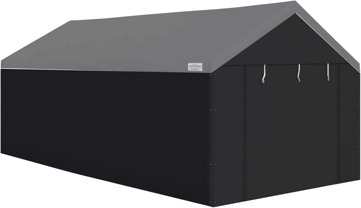 Caravan Canopy Car Tent Sidewalls for Carport, Garage & Shed, Domain, 10 x 20 Ft, Black (Roof and Canopy Not Included) - Portable Vehicle and Motorcycle Shelter - Large Outdoor Storage